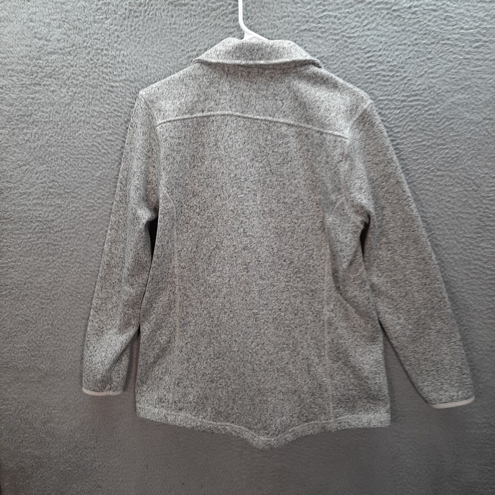 Eddie Bauer Jacket Womens Large Gray Double Breasted Fleece Coat Workwear Preppy - Picture 2 of 9